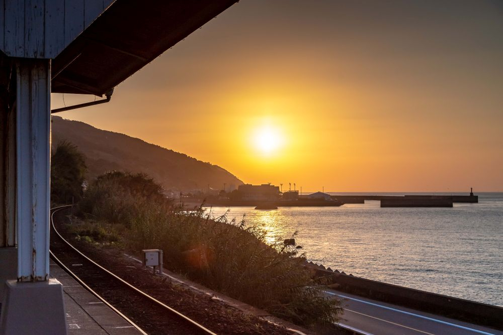 下灘駅完美的日落結束了四天的單車旅程。