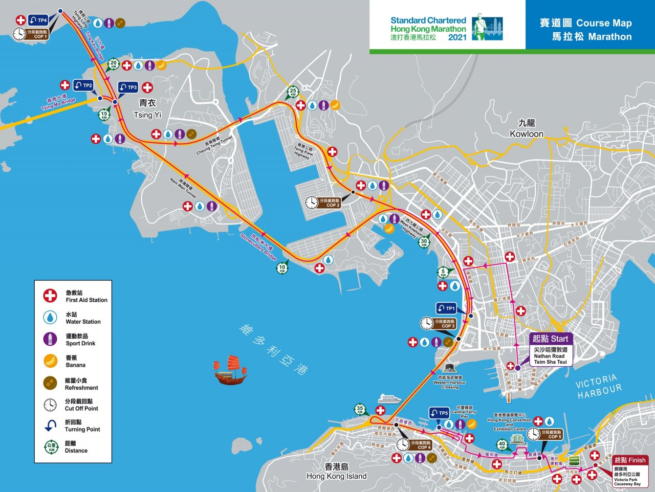 香港馬拉松2021全馬賽道 香港馬拉松2021全馬賽道