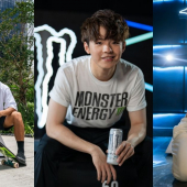 Mirror成員Ian、舞者Danie及香港滑板運動員俊仔一同為Monster Energy Ultra拍攝廣告。